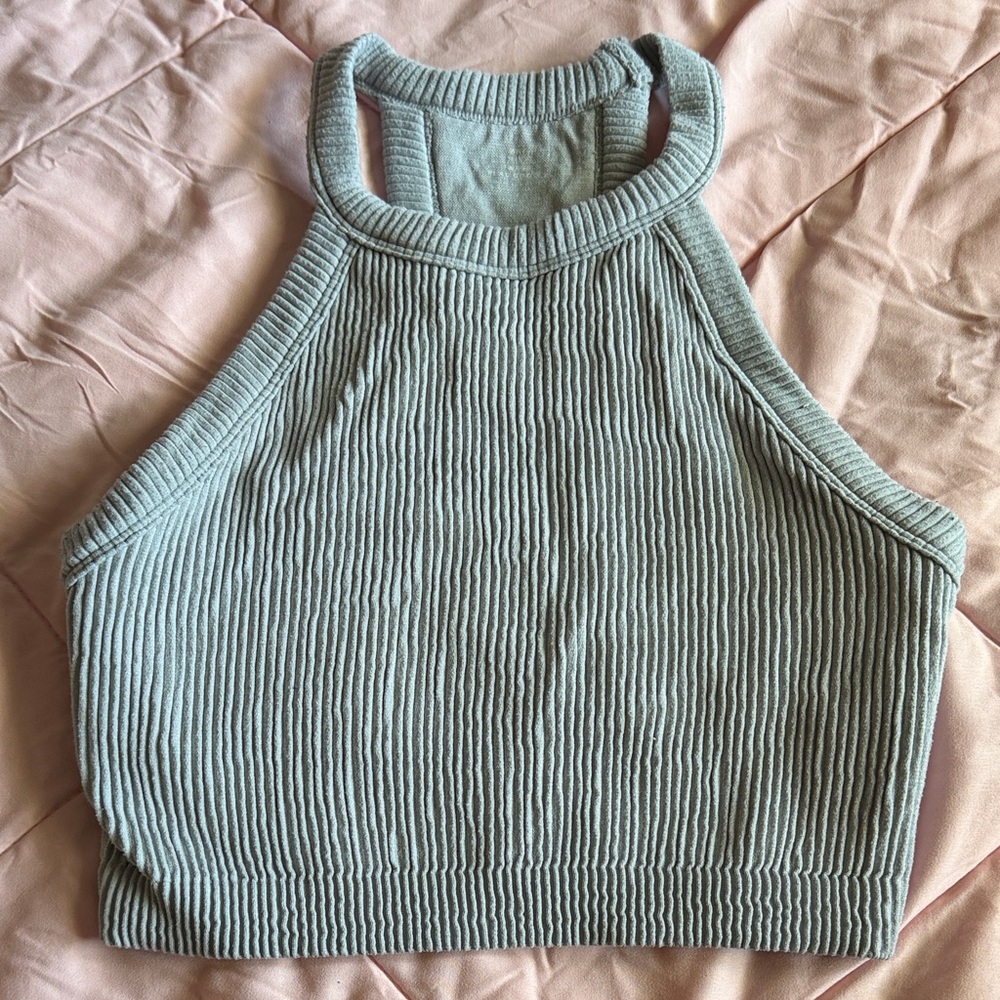 Aerie Ribbed Gray Crop Top